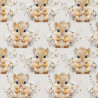 Printed Cotton SQUIRREL Linen / Camel